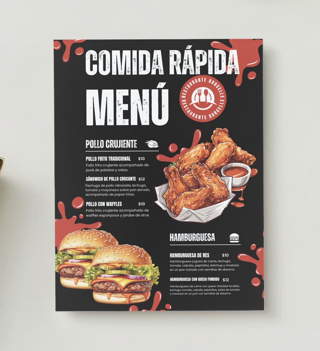 Menu design example